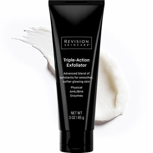 Revision Skincare Triple-Action Exfoliator, Clinical Face Exfoliator with Physical, Chemical and Enzymatic Exfoliation, AHA, BHA and Salicylic Acid to Polish Skin and Improve Texture, 3 oz
