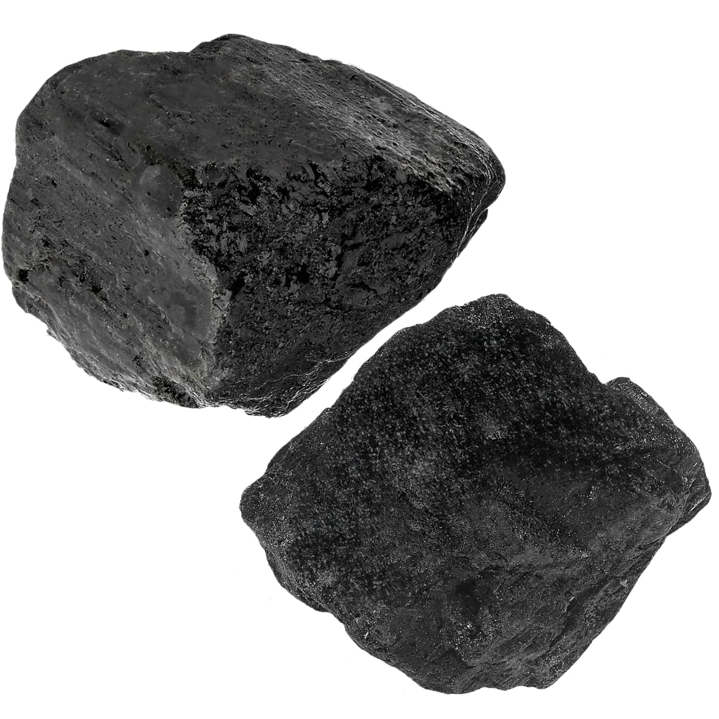 NUKAYAI 2Pcs Black Tourmaline 1.8-2.2" Large Natural Stones Raw Healing Crystals Black Tourmaline Crystals for Tumbling Cabbing Polishing Rock Rocks Rough Wire Wrapping Wicca Reiki Gifts