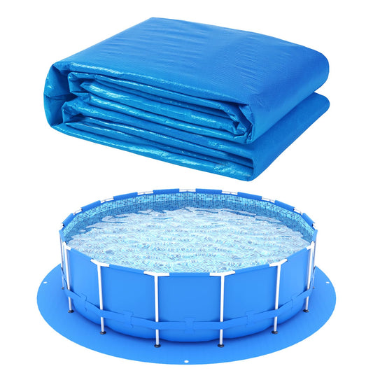 18 x 18 Ft Swimming Pool Ground Cloth Round Swimming Pool Tarpaulin Tarp for Above Ground Swimming Pools Heavy Duty Pool Ground Mat Protector Pad Prevents Punctures