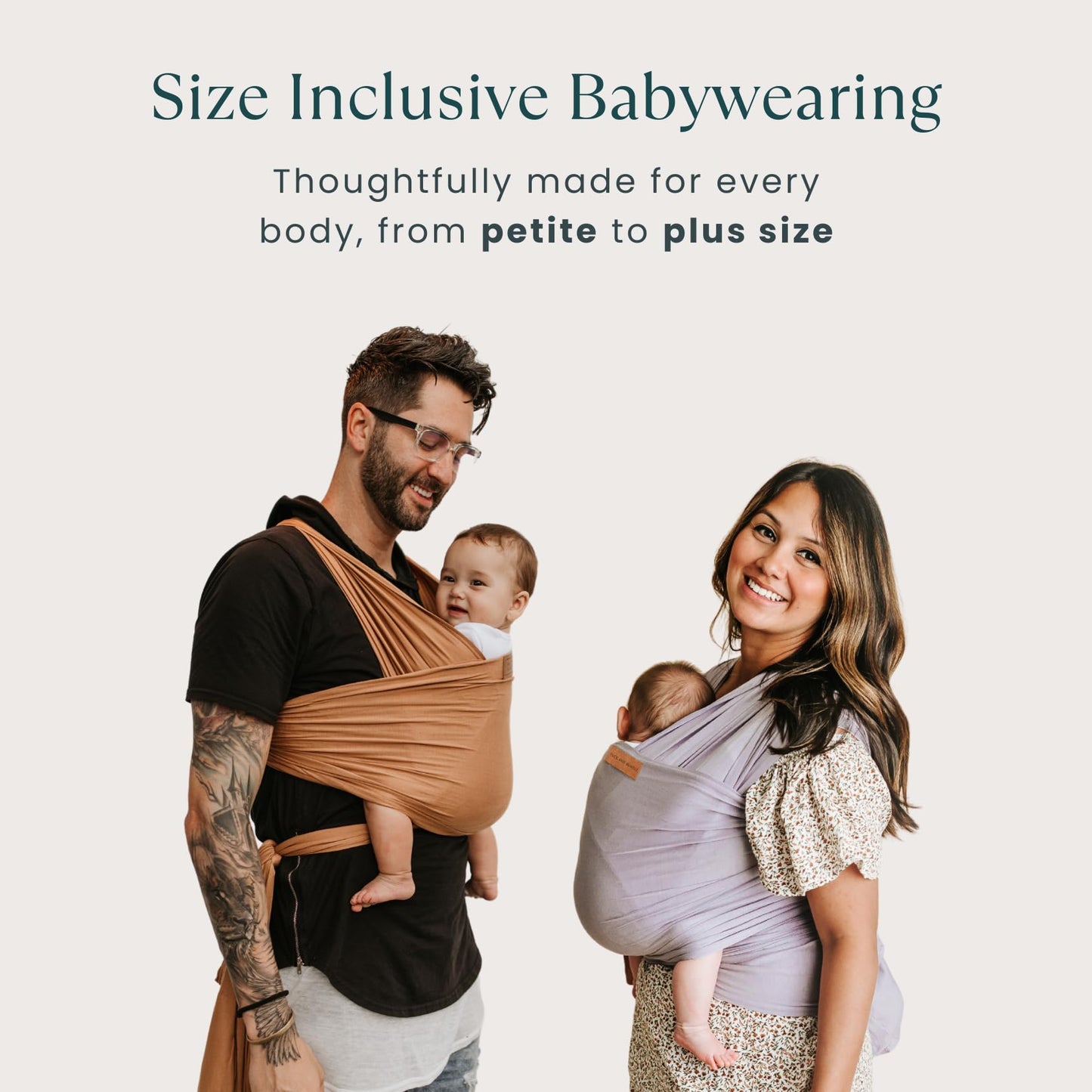 Tuck and Bundle Baby Wrap Carrier for Newborns, Infant Carrier for Babywearing, 8-35 lb Lightweight Soft Tencel Modal Baby Wraps, Baby Essentials, Best for Baby Shower, 0-18 Months Old - Sandstone