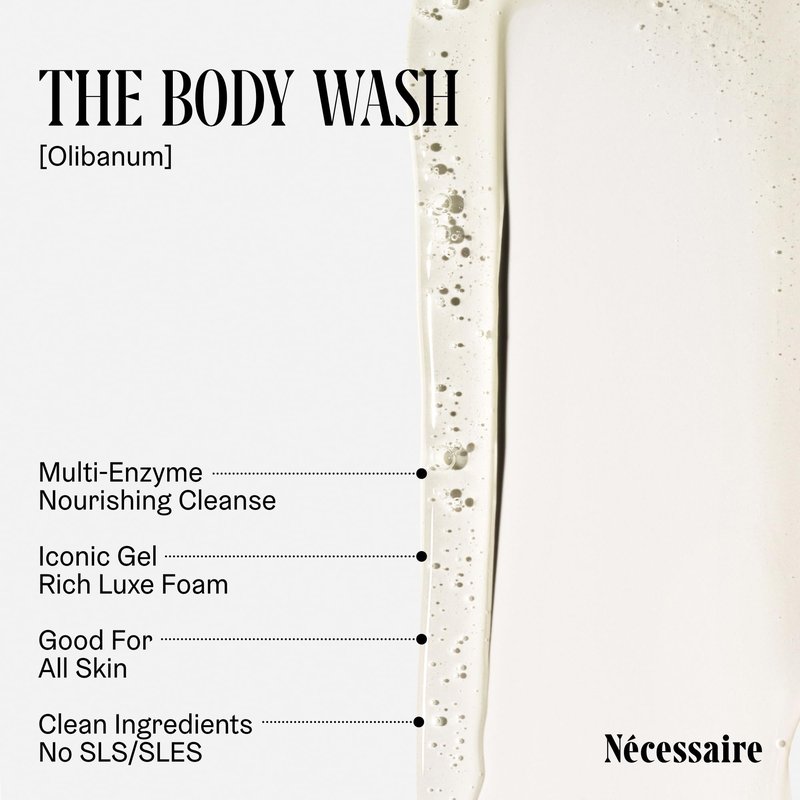 Nécessaire Body Essentials - Skin Care Gift Set For Women + Men - Travel-Size Body Wash, Body Lotion + Deodorant | Dermatologist-Tested. Hypoallergenic | Vegan | Aluminum-Free Deodorant (Olibanum)
