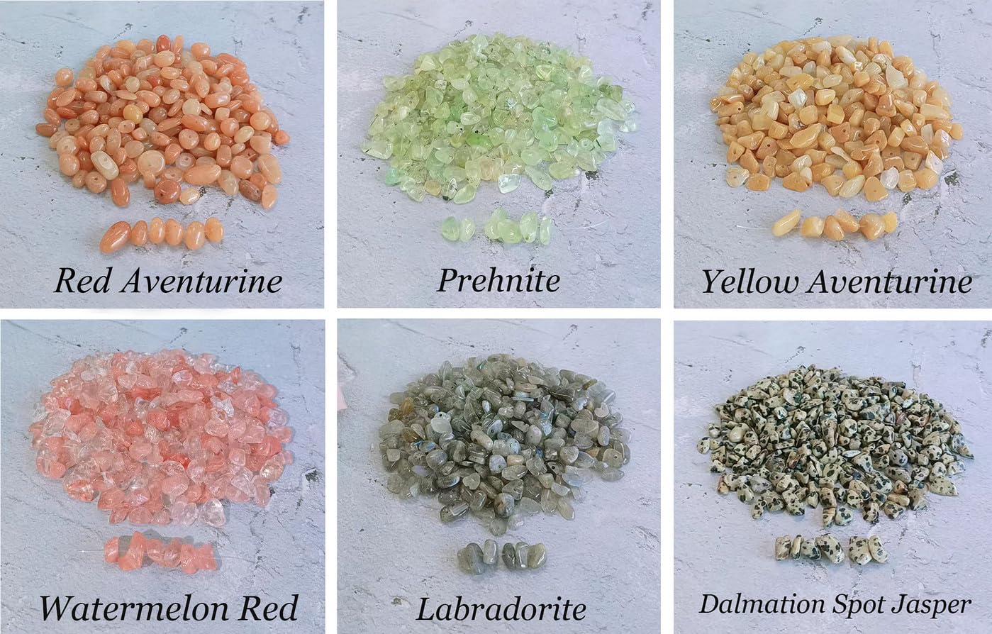 LAIDANLA Watermelon Red 400pcs Natural Chip Stone Beads 5-8mm Healing Crystal Irregular Gemstones Drilled DIY Loose Rocks Bead Crystal for Bracelet Earrings Necklace Jewelry Making Crafting