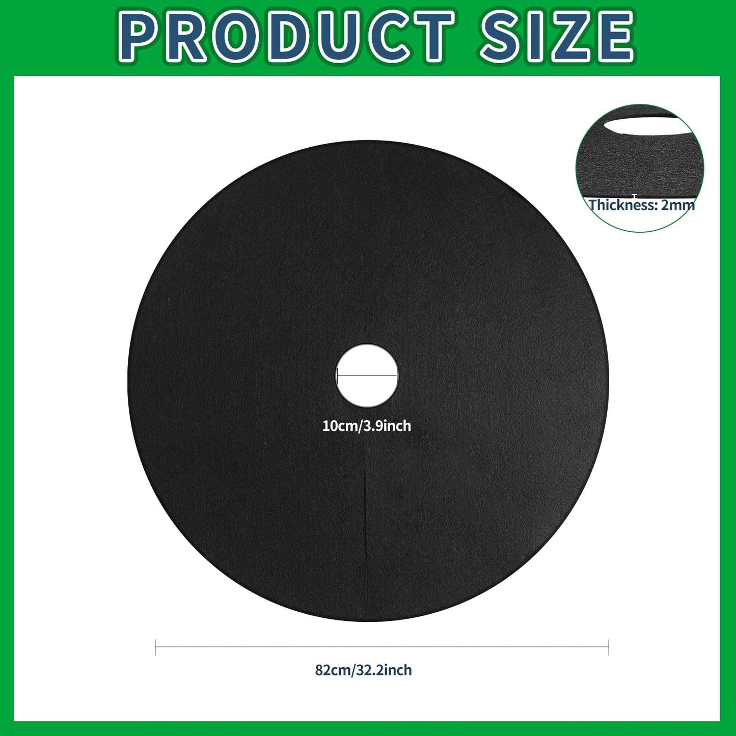 Shimeyao 8 Pack 32.2 Inch Non Woven Tree Mulch Ring Thickened Tree Mat Protector Reusable Trees Weed Mat Round Fabric Trees Root Barrier or Landscape Weed Barrier Plant Root Protection(Black)
