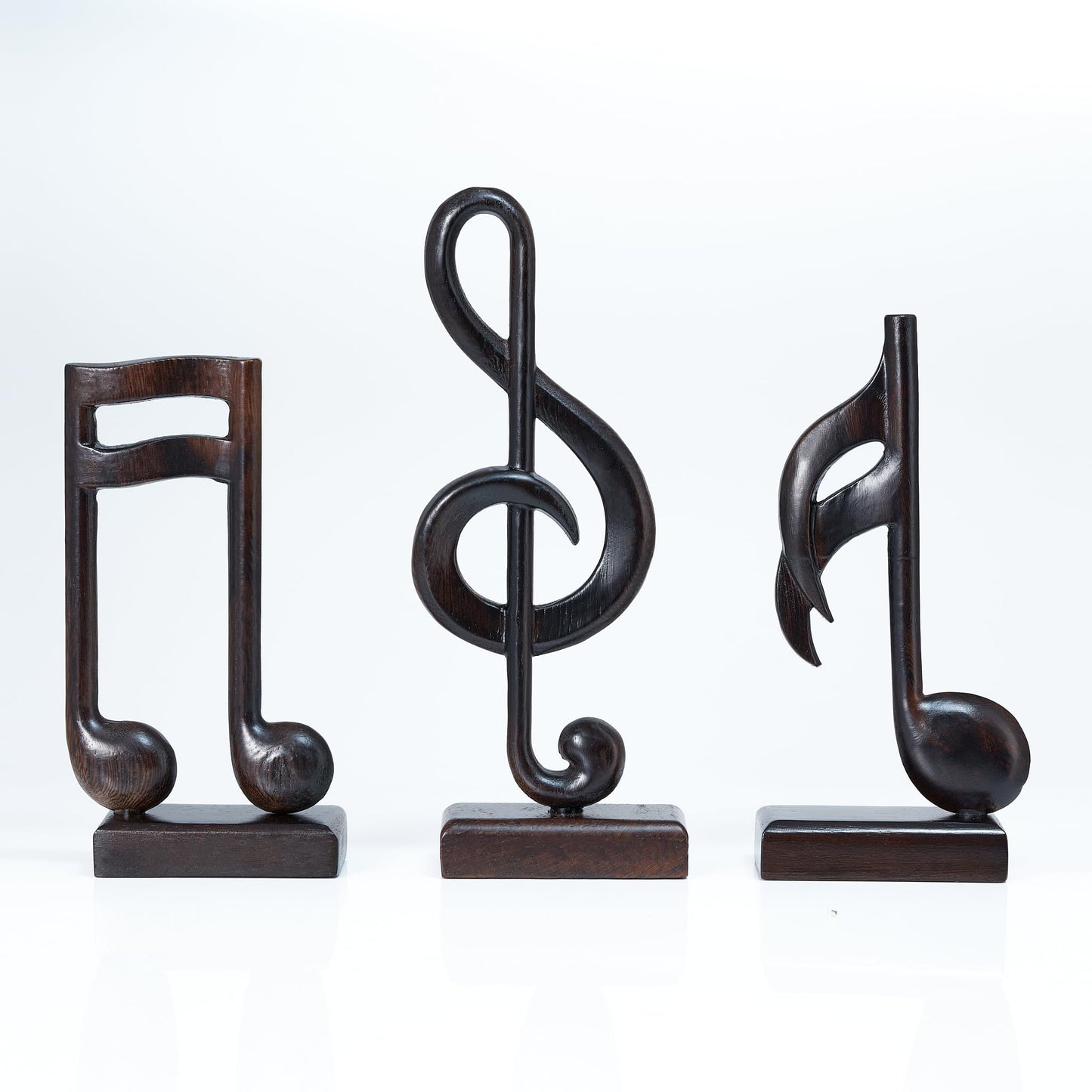 Handicraftviet Wooden Music Note Sculpture and Music Lovers, Handmade Music Symbols Gifts for Office Bookshelf Room Decor, Music Teacher Gifts, Music Graduation Gifts (Music Note Set 3, Black)