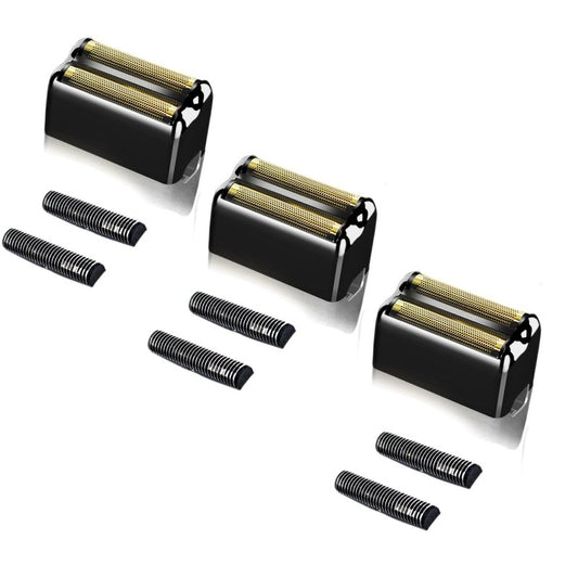 3 pack Replacement Foil and Cutters Compatible with BaBylissPRO Barberology FXFS2 Shaver Metal shaver foil replacement heads,Black
