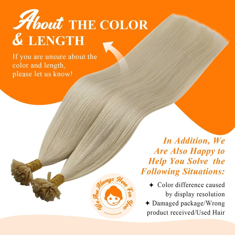 Sunny Hair U Tip Hair Extensions Human Hair, Blonde, 18 Inch 50G Soft Keratin Tips, Invisible Ktips, Easy to Maintain, Natural Shine, for Women, Adds Volume for Wedding