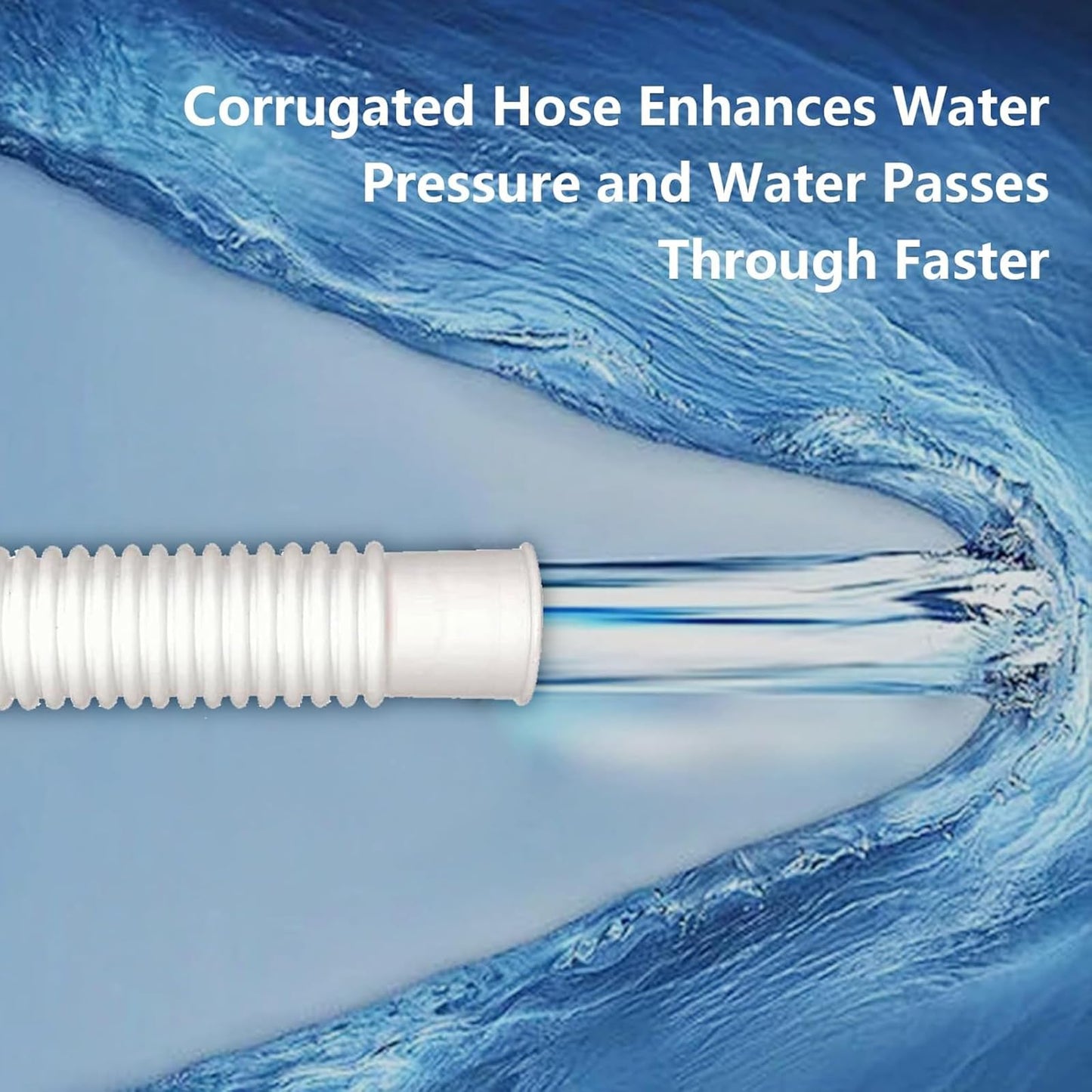 1.25" x 41in Pool Hoses Set for Above Ground Pools – Pool Pump Replacement Hose with Clamps, Compatible with Intex, Coleman, Summer Waves Pool Pumps & Filters (2 PACK White)