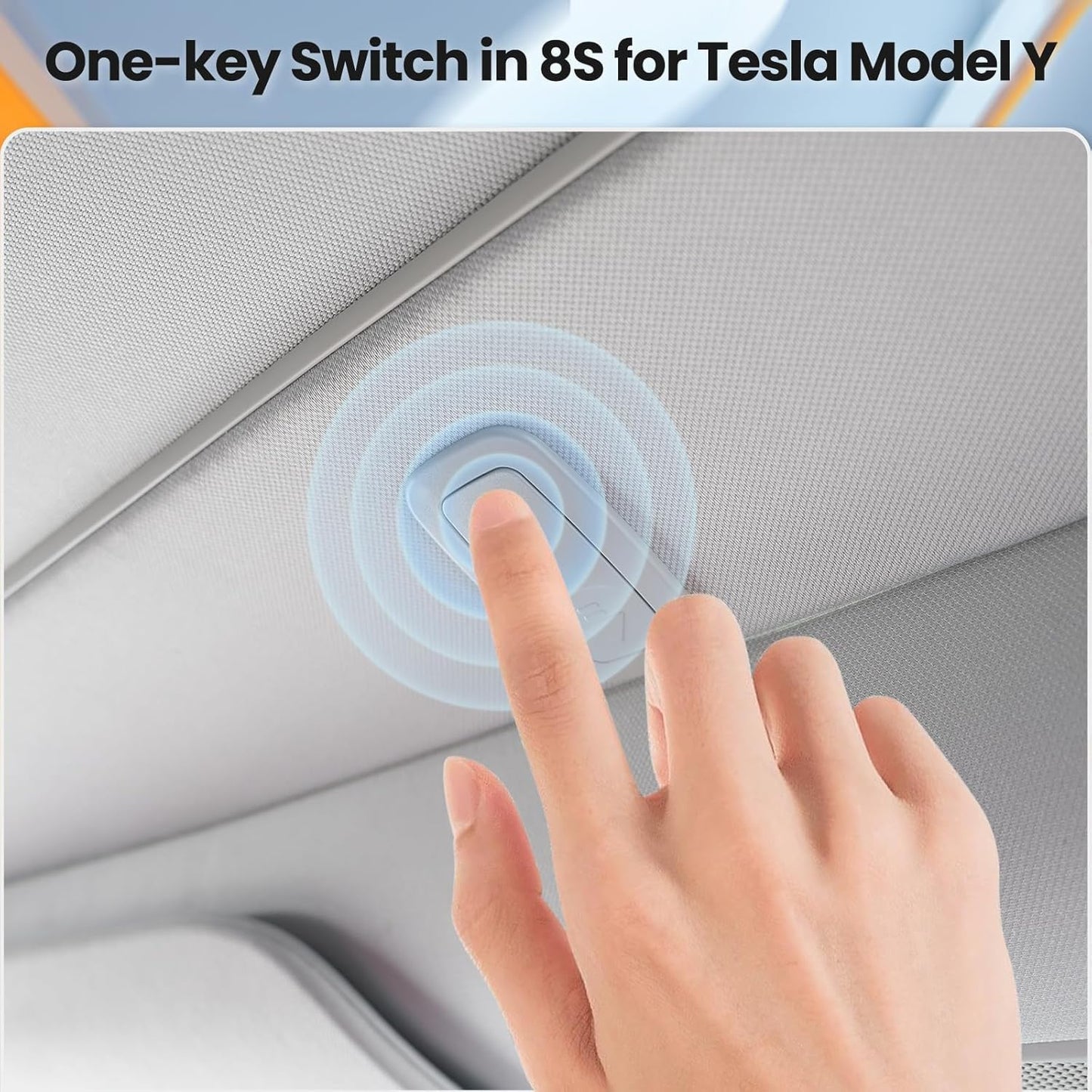 Electric Sunshade Roof for Tesla Model Y, Retractable Sunshade Roof Heat Insulation Glass Roof for Tesla Model Y 2019~2024, 5 Layer 99.9% UV Protection, Interior Gray Hidden Wires