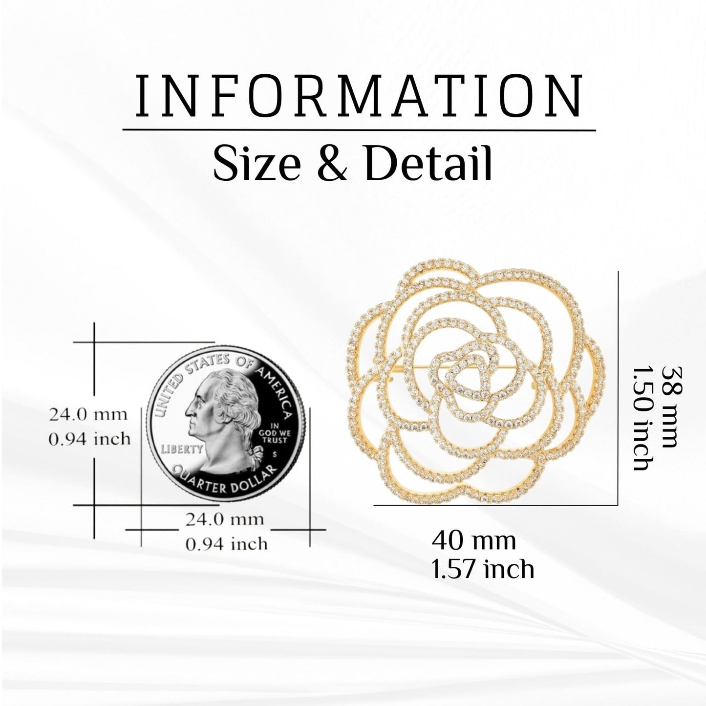 EMEGCY Gold Camellia Brooch for Women Girls Camellia Flower Brooches Pins Flower Brooch 18K Gold-plated Floral Lapel Pin Camellia Jewelry Gifts for Wife Mom