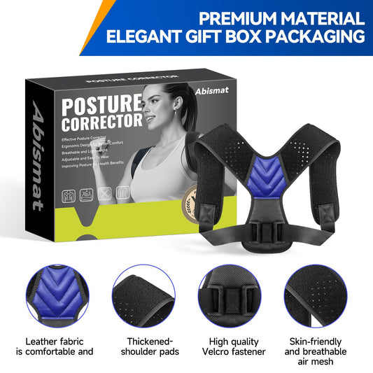 Abismat Back Posture Corrector for Men Women, Invisible Back Brace Shoulder Straightener for Neck Shoulder & Upper Back Pain Relief, (Chest Size 27"-38")