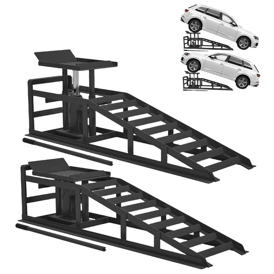 2 Pack Hydraulic Car Ramps 5T 10000lbs Low Profile Car Lift Service Ramps Truck Trailer Garage,Height Hydraulic Vehicle Ramps, Lift Height 11.61-16.21 Inches