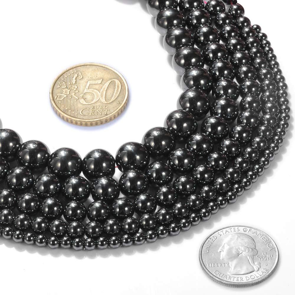 Natural Stone Beads 3mm Hematite Gemstone Round Loose Beads Crystal Energy Stone Healing Power for Jewelry Making DIY,1 Strand 15"