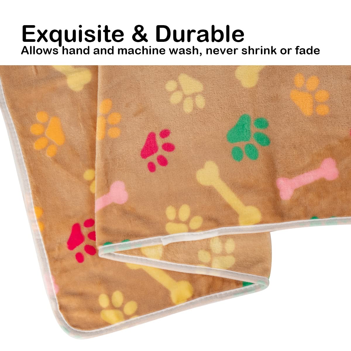 Dono 1 Pack 6 Dog&Cat Blanket, Soft Fluffy Fleece Puppy Blanket for Small Medium Large Dogs Girl, Pink Paw Print Puppy Dog Cat Warm Sleep Mat Blankets Essentials for Dogs