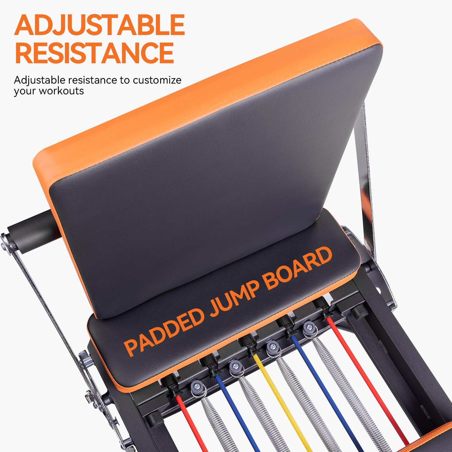 Ntoaujao Pilates Reformer, Foldable Pilates Machine for Home Gym Workout with 4 Springs & 5 Cords, fit for Beginners & Advanced Users, Up to 300 LBS (with Jumpboard)