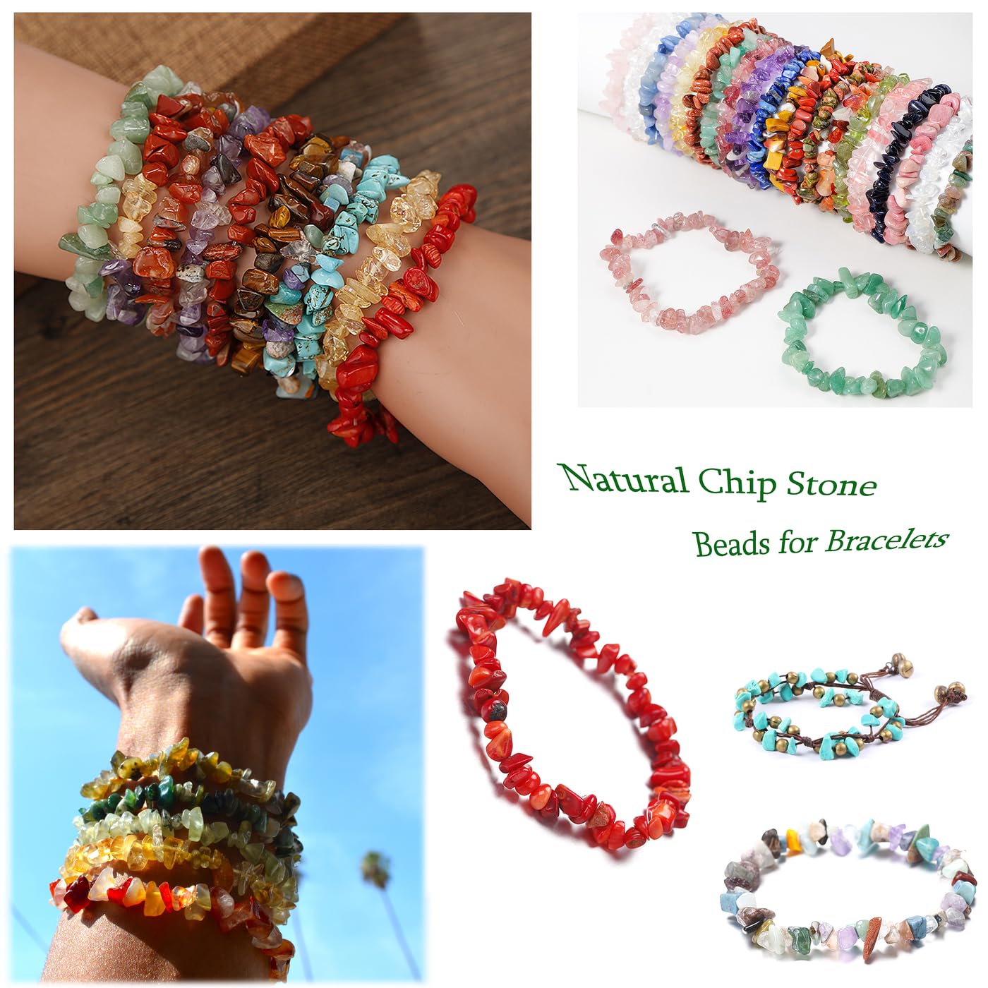 XIANNVXI Citrine Beads, Natural Chip Stone Beads 400Pcs Crystal Bead 5-8mm Irregular Healing Crystal Loose Rocks for DIY Jewelry Making