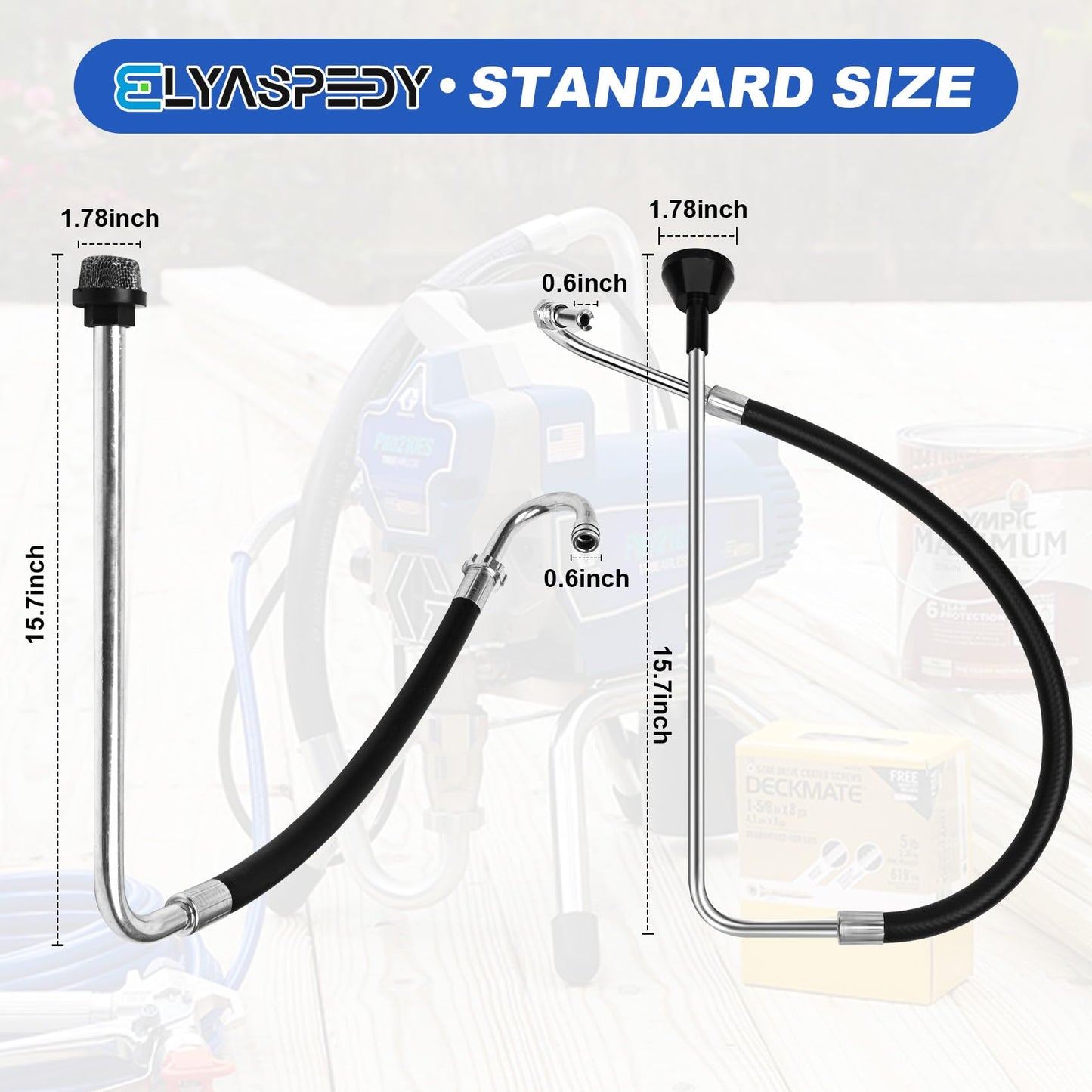 2026 New Stainless Steel Suction Hose and Reflux Line Sets,Compatible With Graco 390 395 490 495 595 And Tongshan T300 500 Airless Spraying/Line Painting Machine,Airless Paint Sprayer Accessories