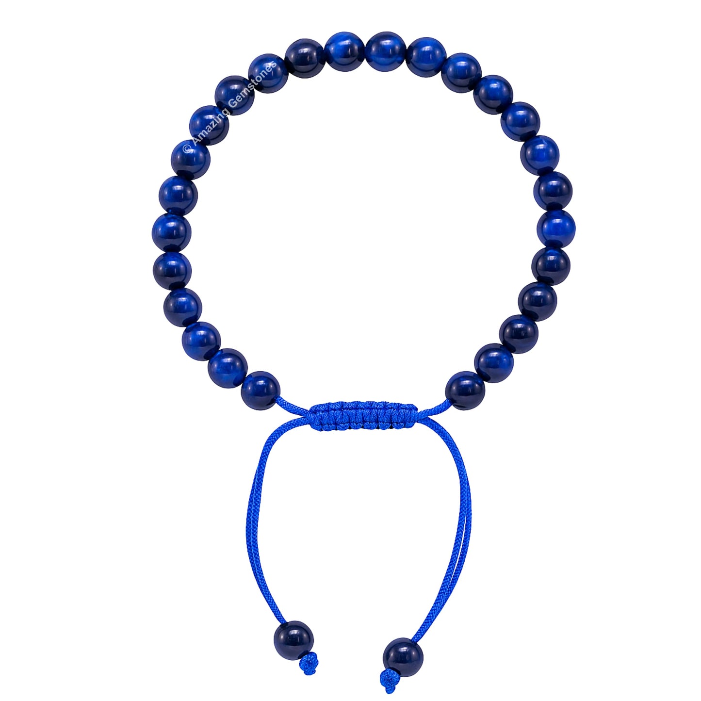 Amazing Gemstone Blue Cats Eye Bracelet for Women Men's Gifts - Protection Healing Crystal Bracelet - 6mm Gemstone Beaded Adjustable Bracelet Pulseras Para Hombres Mujer Stocking Stuffers