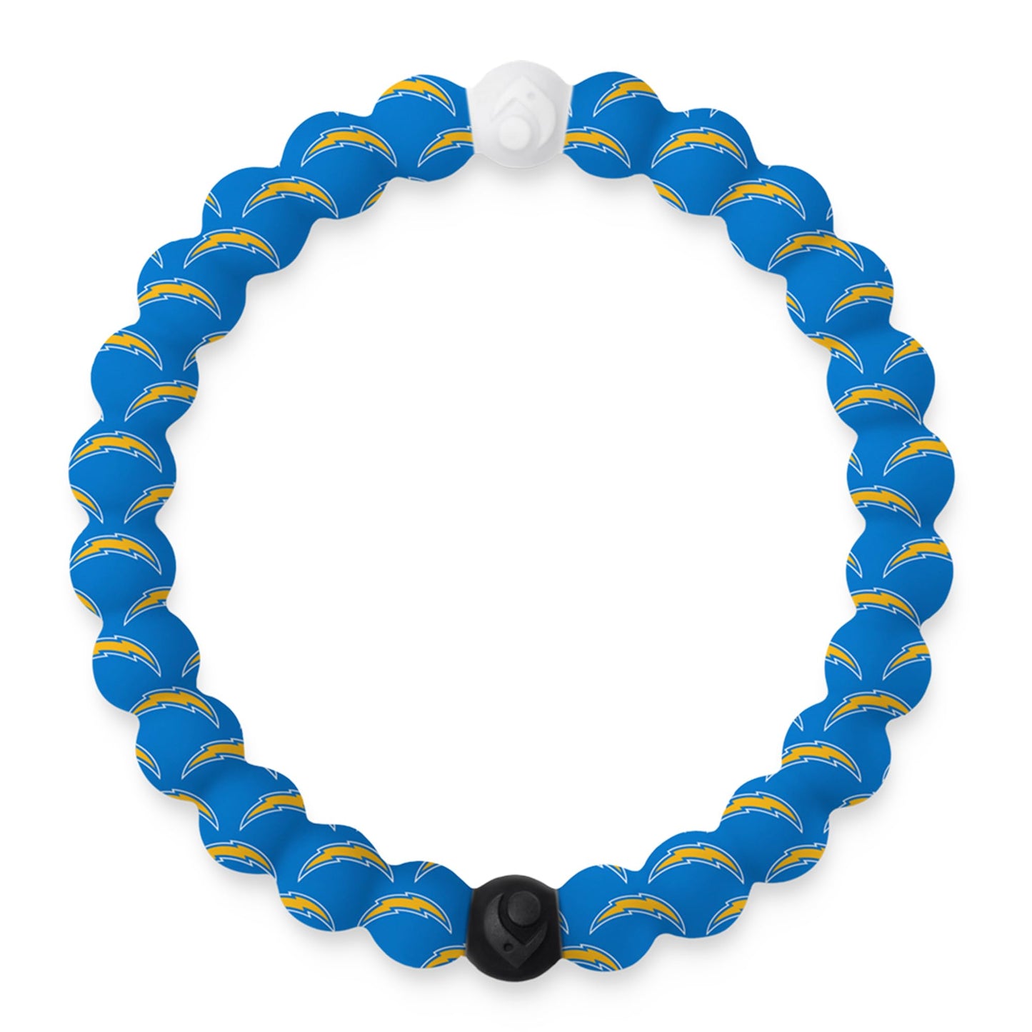 Lokai Silicone Beaded Bracelet for Men & Women, NFL Football Collection - Los Angeles Chargers, Medium - Silicone Jewelry Fashion Bracelet Slides-On for Comfortable Fit