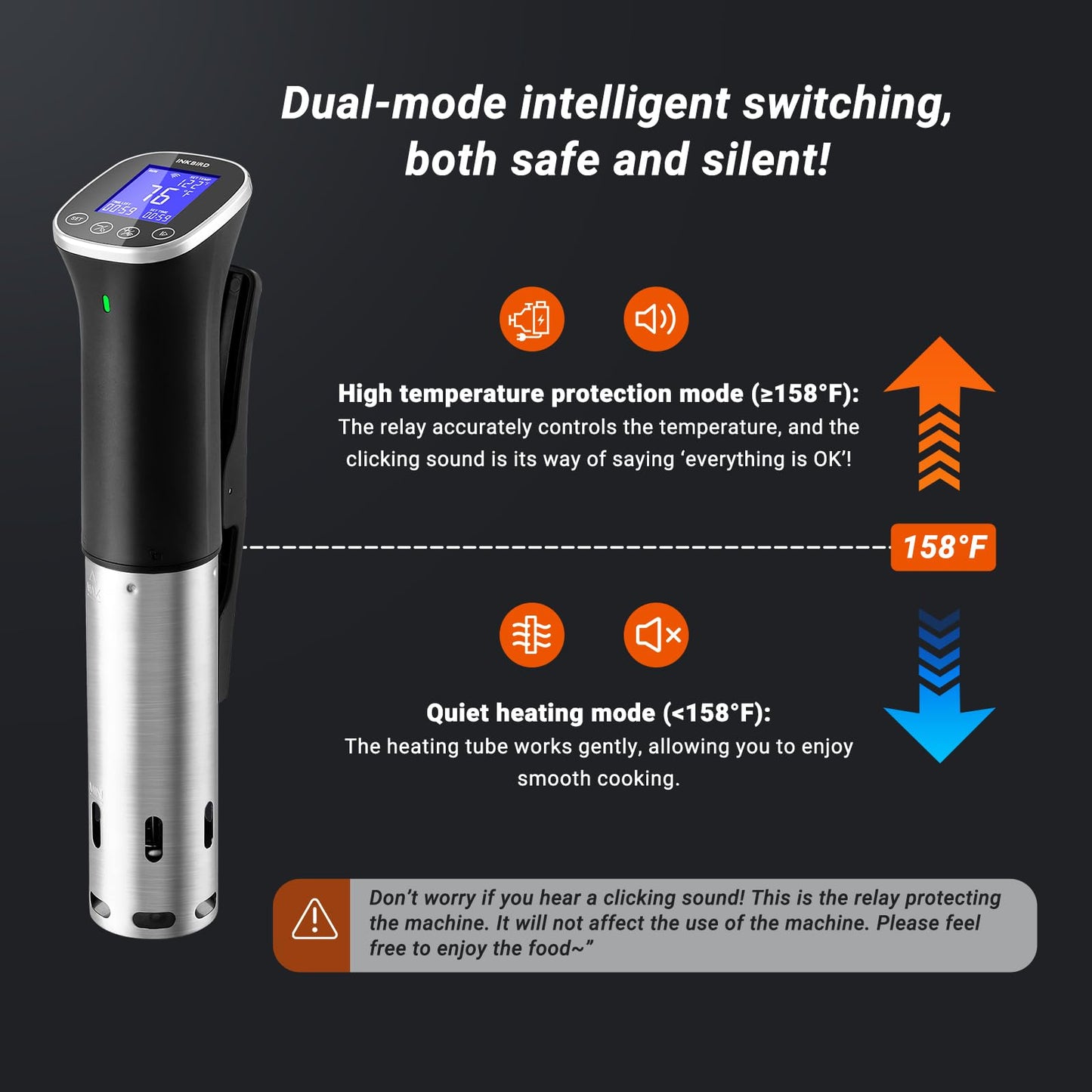Inkbird WIFI Sous Vide Cooker ISV-300W, 1000 Watts Sous-Vide Machine with 14 Preset Recipes, 3D Fast-Heating Thermal Immersion Circulator with Timer for Father (ISV-300W)
