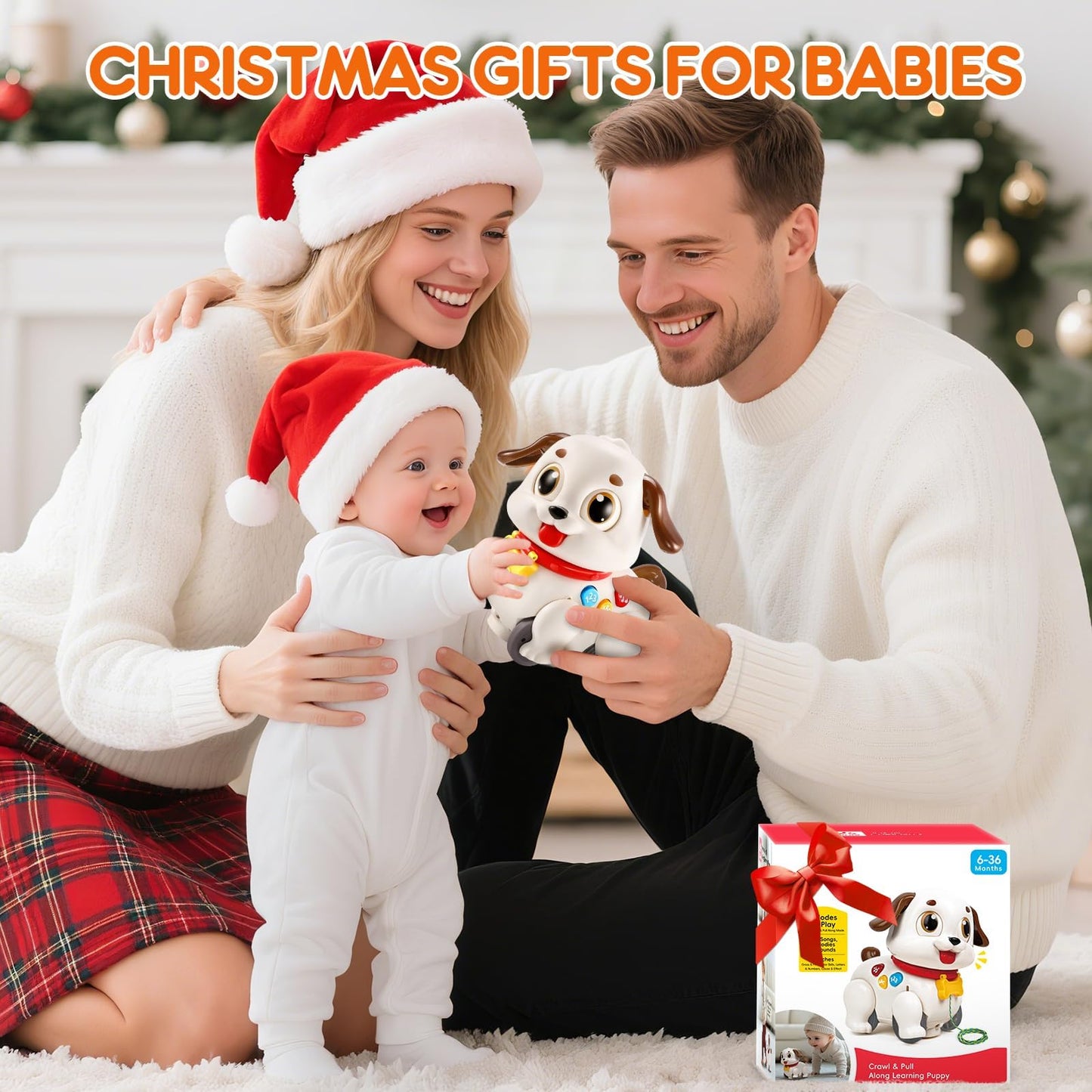 LUDILO Learning Toys for 1 Year Old Boy Girl Gifts: Pull Along Crawling Toy Musical Puppy 6 7 8 9 10 12 18 Month Old Baby Toy 1st Birthday Gifts for Boys Girls Toddler Infant Baby Toys 6-12-18 Months