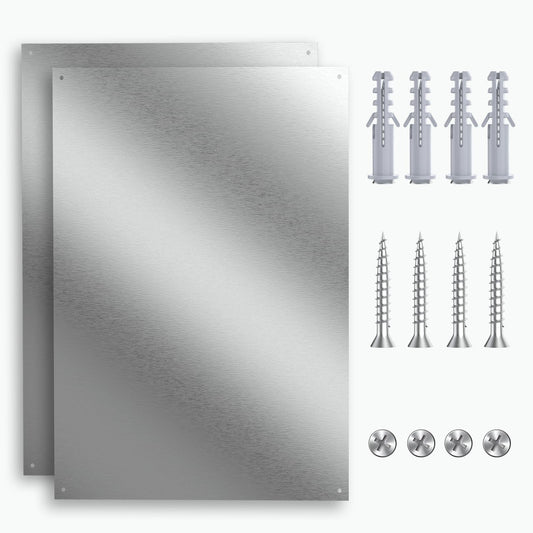 24" x 36" Stainless Steel Backsplash Panel - Ultra-Thin Oversized Splatter Guard for Kitchen Wall Behind Stove & Range Hood | Easy Installation with Pre-Drilled Holes & Hardware Included