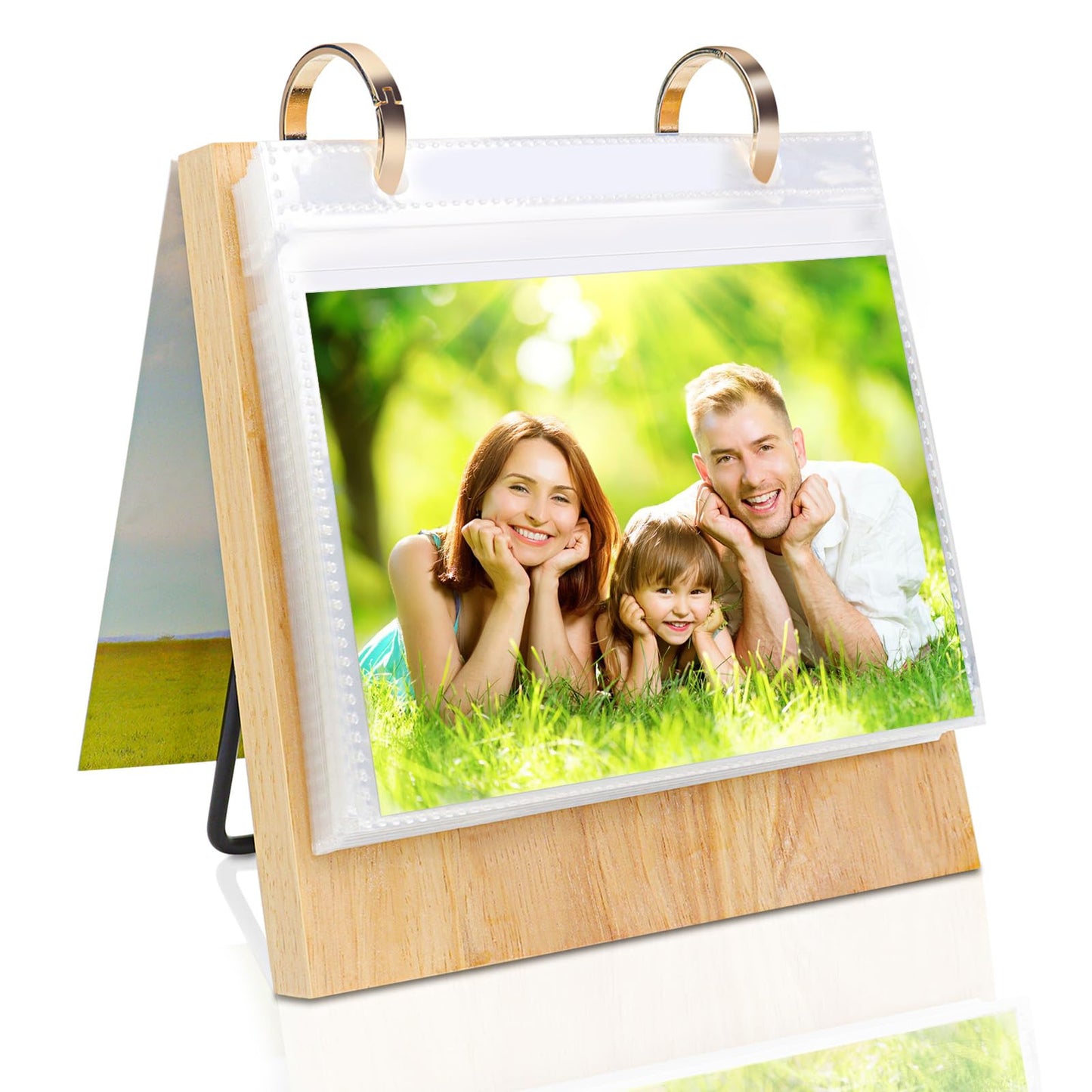 ZEEYUAN 4x6 Picture Frame Desktop Display 4x6 Desk Flip Photo Album on Stand 60 Pockets, Mother's Day Gift for Mom from Daughter Son Desk Photo Book Gifts for Mother Father Grandma