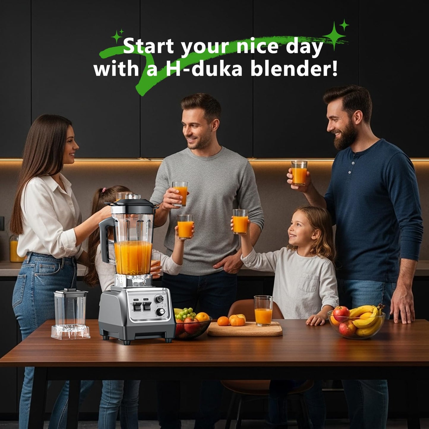 H-Duka Blender for Smoothies with 1800 Watt Motor Powerful Countertop Blenders for Kitchen 70OZ Large Capacity Smoothie Blender and Grinder Combo for Ice Crush Frozen Drinks Puree