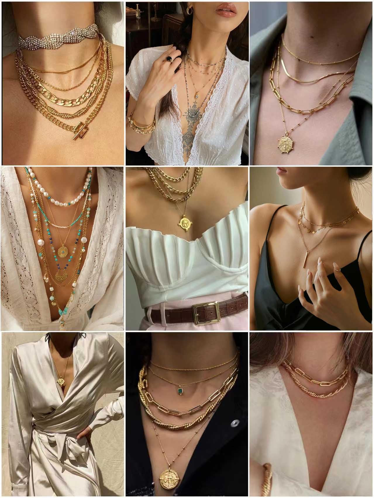 Layering Magnetic Necklace Clasps, Multiple Necklace Clasp,Necklace Clasps for Layered Look，Stainless Steel Chain Link Clasps for Necklaces and Bracelets, Silver, Gold (3 Silver A)