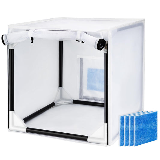 Airbrush Paint Spray Booth,with Filter & Curtain 15 inch Portable Spray Paint Booth Tool, Tool for DIY Projects, White (15inch)