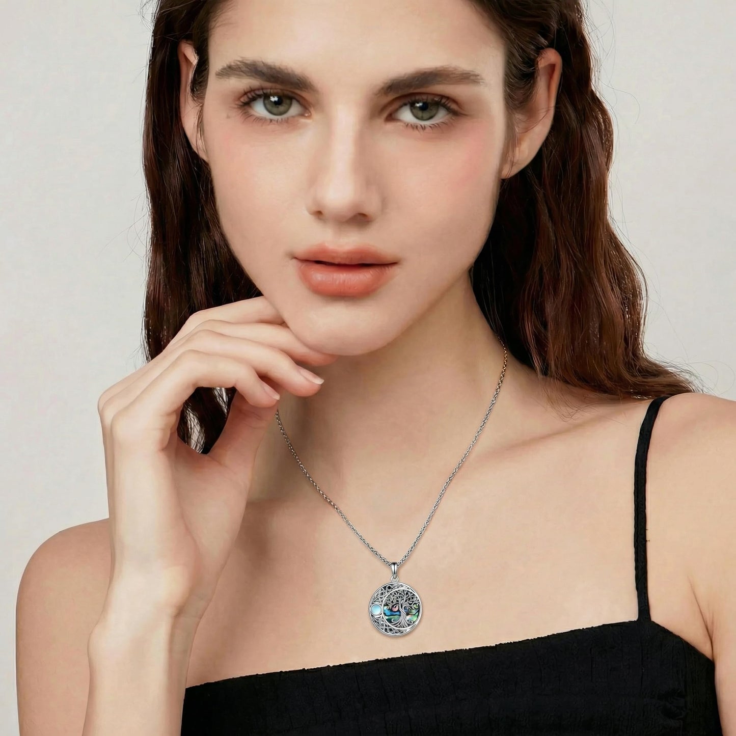 ONEFINITY Tree of Life Necklace for Women Celtic Knot Abalone Shell Pendant Tree of Life Jewellery Gift for Men