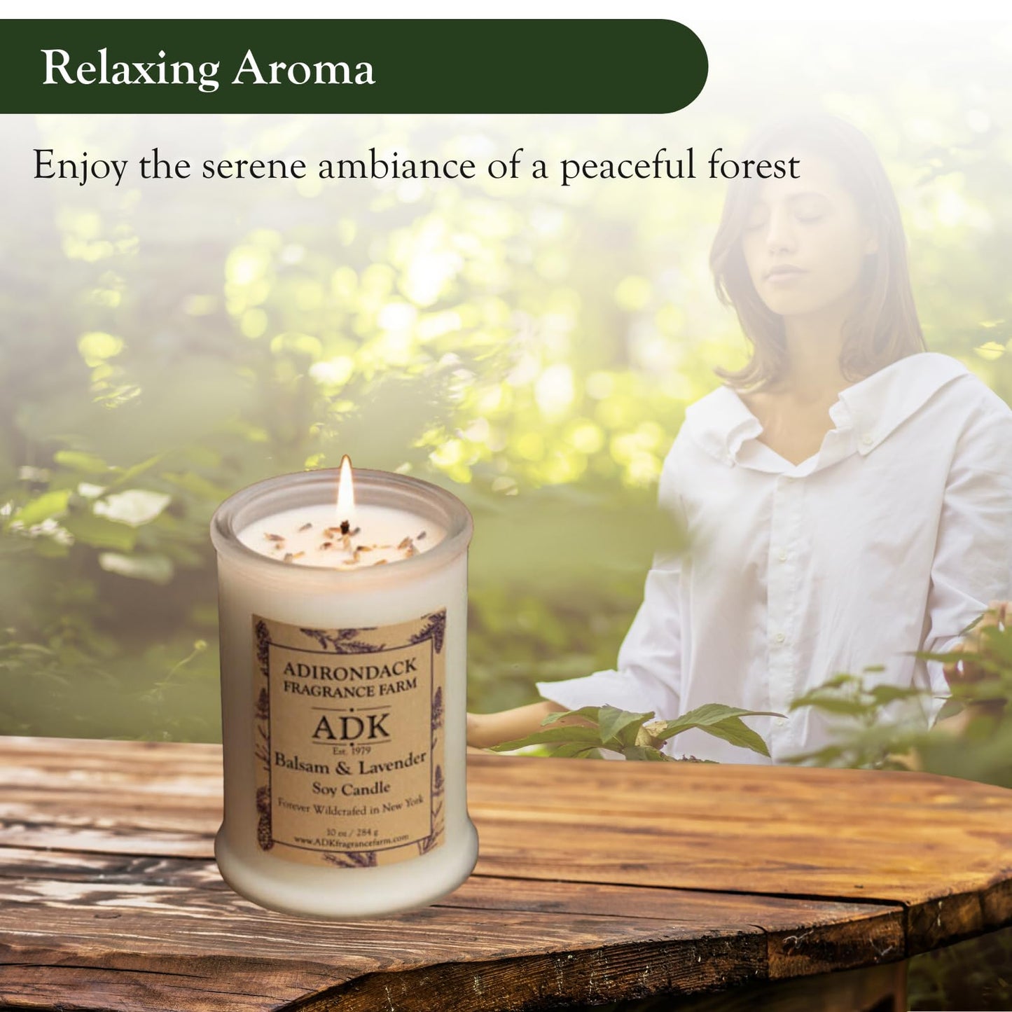 ADK Balsam & Lavender Scented Candle, 4.5 Oz Aromatherapy Candle, Proudly Poured in The USA, Natural Wax for Relaxation and Home Décor, for Gift, Kitchen, and Living Spaces