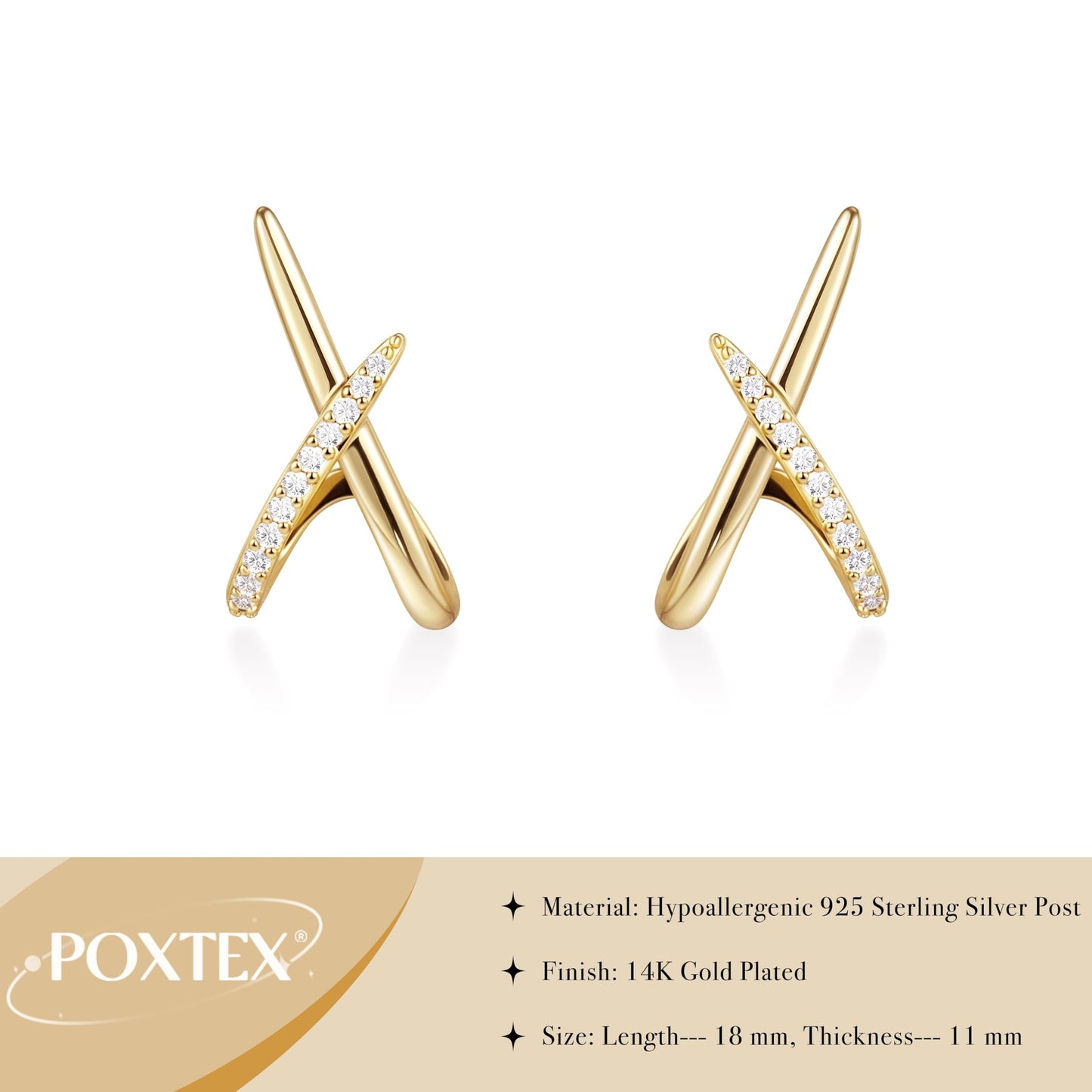 14K Gold Plated Unique Stud Earrings for Women Trendy, Dainty Simple Minimalist Gold Stud Earrings, 925 Silver Post Hypoallergenic Earrings for Sensitive Ears Women Old Money Jewelry Fashion Gifts