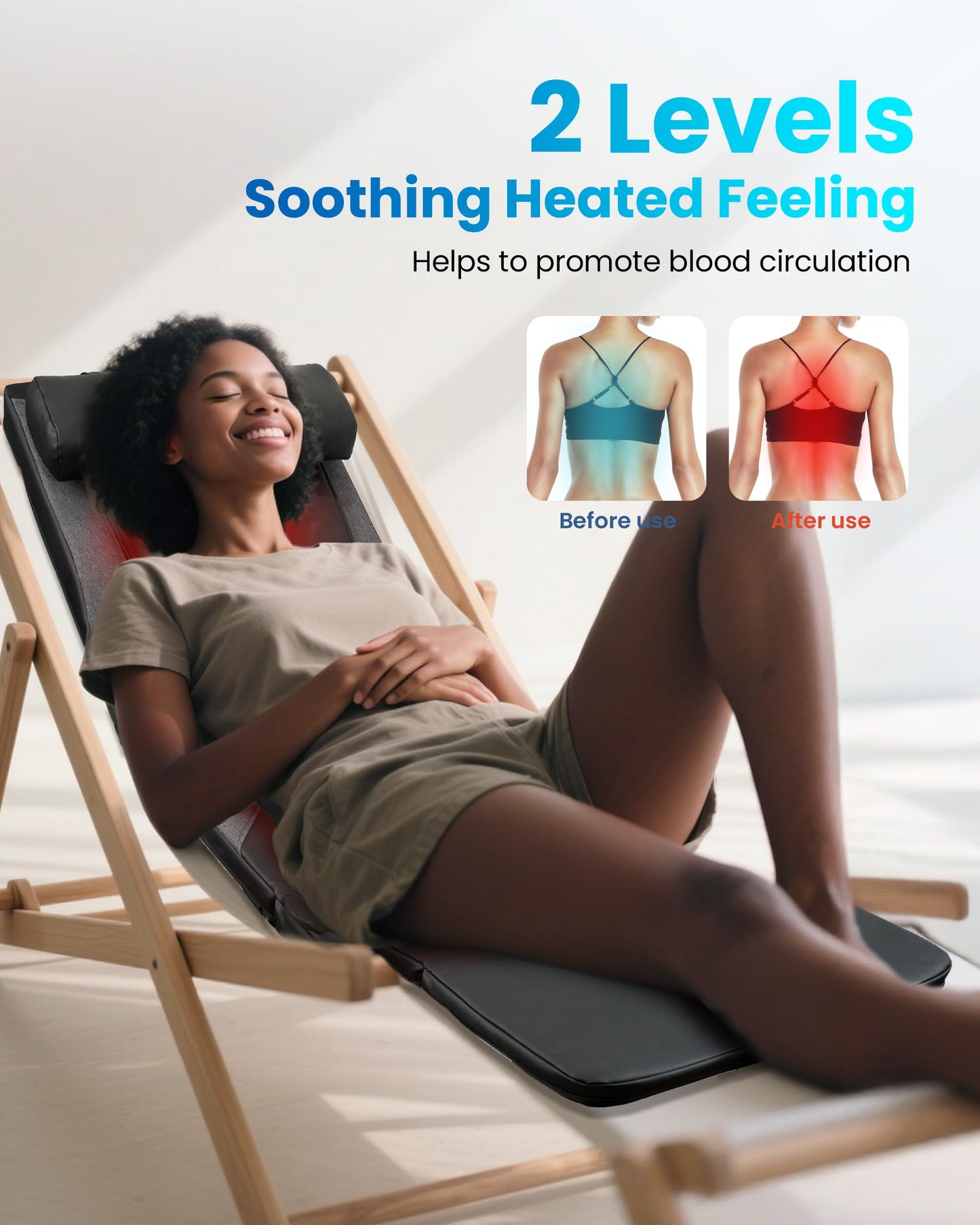 COMFIER Full Body Massage Mat with Heat, Shiatsu Back Massager for Pain Relief Deep Tissue Kneading & Vibration Heating Chair Massage Pad for Recliner, Sofa, Bed