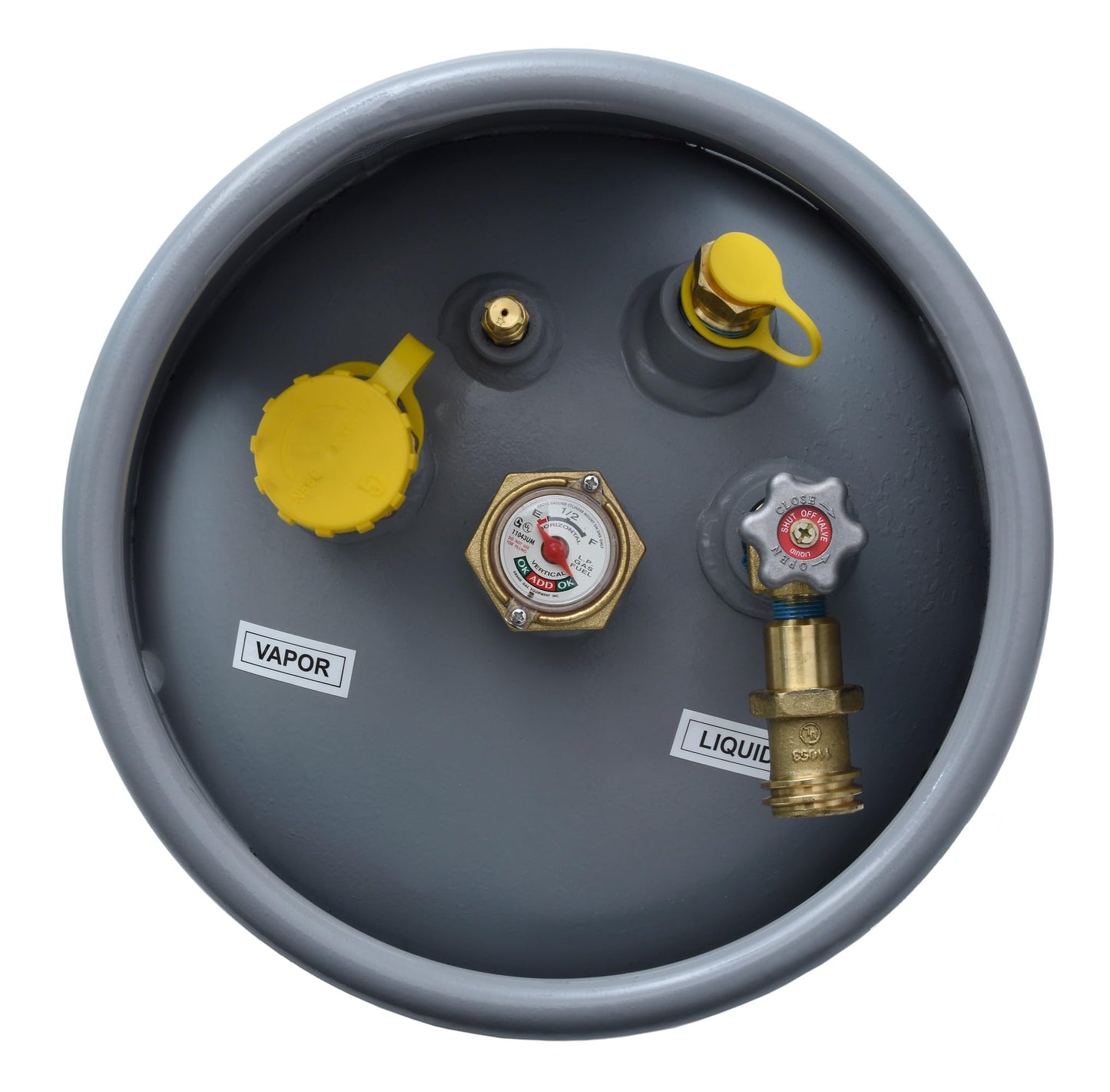 Flame King YSN335 - 33.5LB Steel Forklift Propane Tank Cylinder with Built-in Gauge, Gray