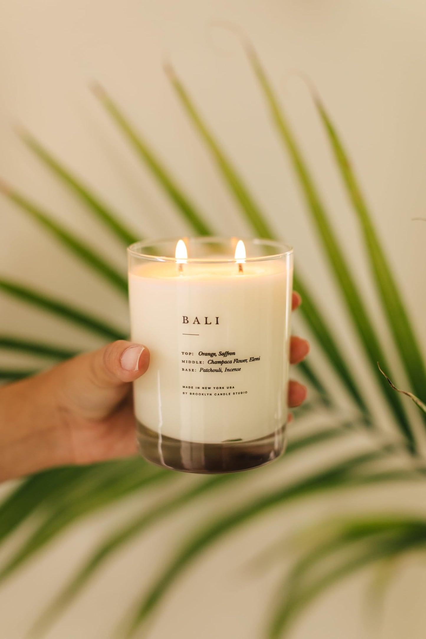 Brooklyn Candle Studio Bali Classic 2 Wick Candle - Luxury Scented Candle, Vegan Soy Wax, Hand Poured in The USA, 70 Hour Slow Burn Time - 13oz