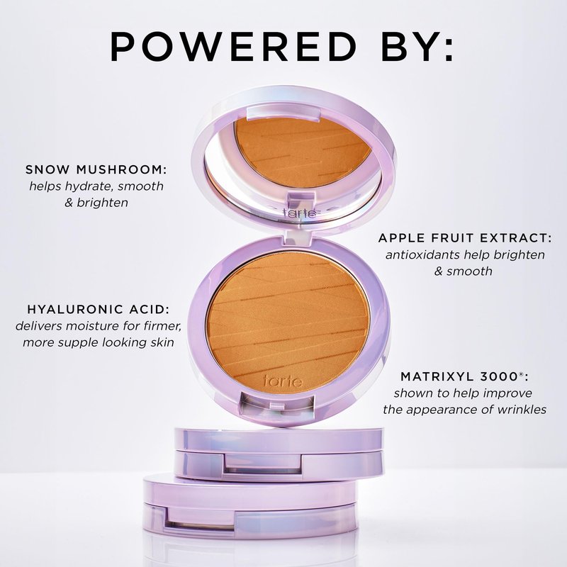 tarte face tape pressed powder – Medium-Coverage Waterproof Powder, Hyaluronic Acid & Peptides to Smooth & Set Makeup, Lightweight, Vegan & Cruelty-Free, full size, 12N fair neutral