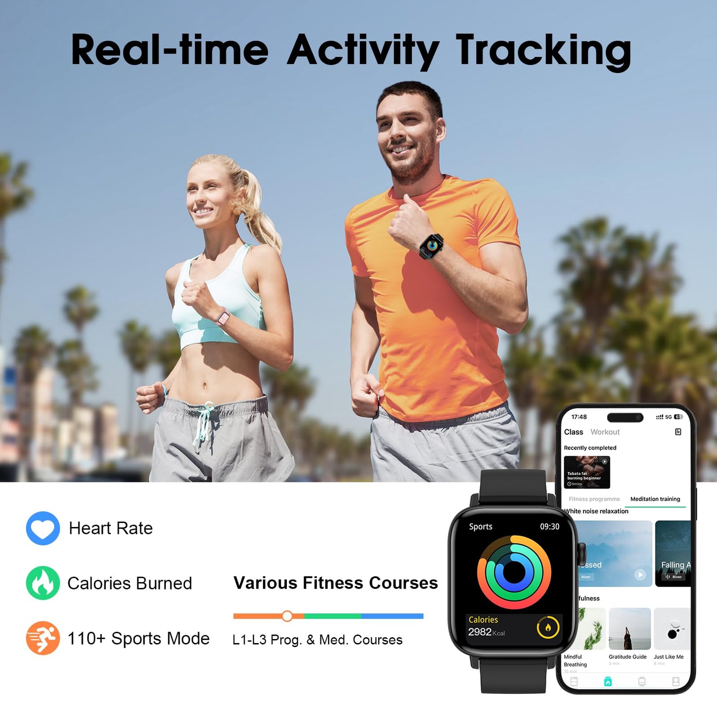 FTTMWTAG Smart Watch for Android iPhone-Call Receive/Dial/Read Message/AI Control-1.9" HD Screen-IP67 Waterproof Fitness Smartwatch-Blood Pressure/Heart Rate/SpO2/Sleep Monitor（Stone Black）