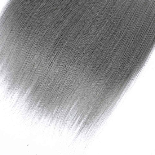 Grey Bundles Human Hair Ombre Bndles 1B Grey Straight Human Hair Bundles 24 26 28 inch Black to Grey Human Hair Weave Brazilian Unprocessed Virgin Hair Bundles Weave
