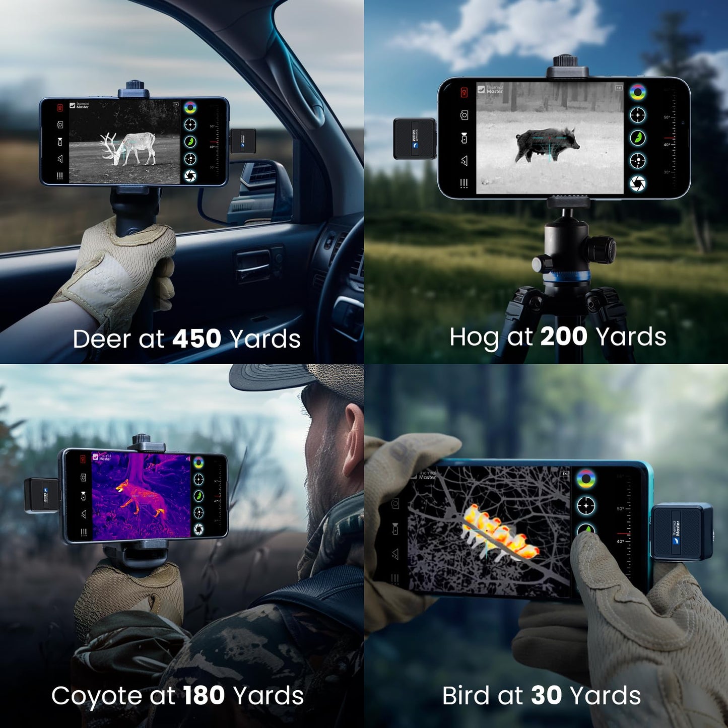 Thermal Master T2 Pro Thermal Monocular for iPhone, 1500 Yards Night Vision Camera with 13mm Lens, Tactical Handle, Infrared Imager for Outdoor Detecting Deer