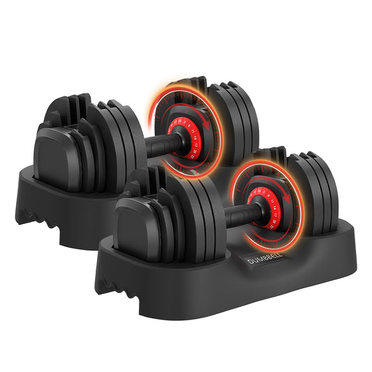 Adjustable Dumbbell Set. 56LBS Free Weight Dumbbell. Fast Adjust Weight Set with Anti‑Slip Handle & Storage Tray. Ideal for Home Gym Strength Training Fitness Equipment