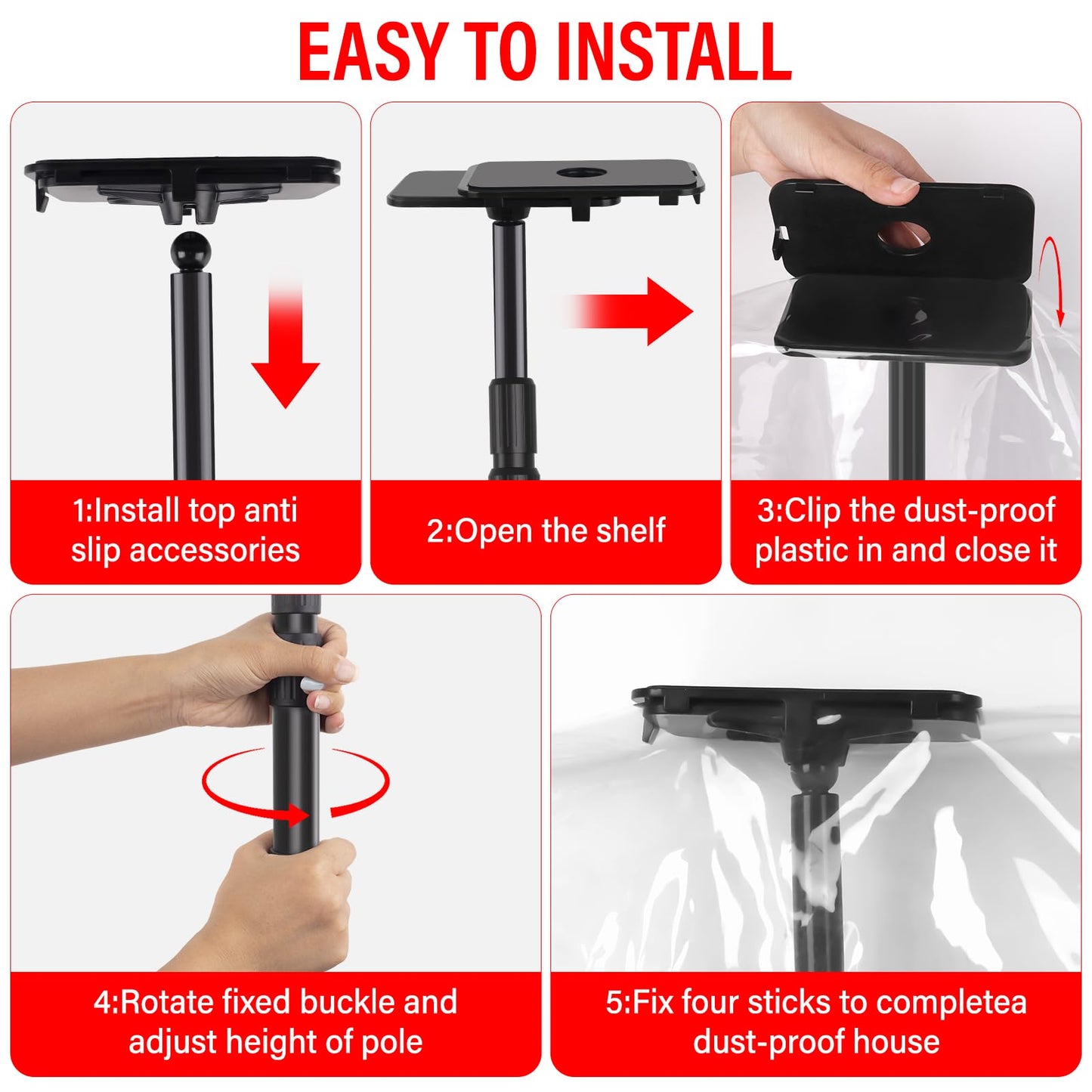 12FT Dust Barrier Poles Kit,Spring Retractable Zipper Wall Poles for Dust Barriers System,Home & Construction,Spring Barrier Loaded Poles for Renovation & Construction Renovation(Exclusive Patent)