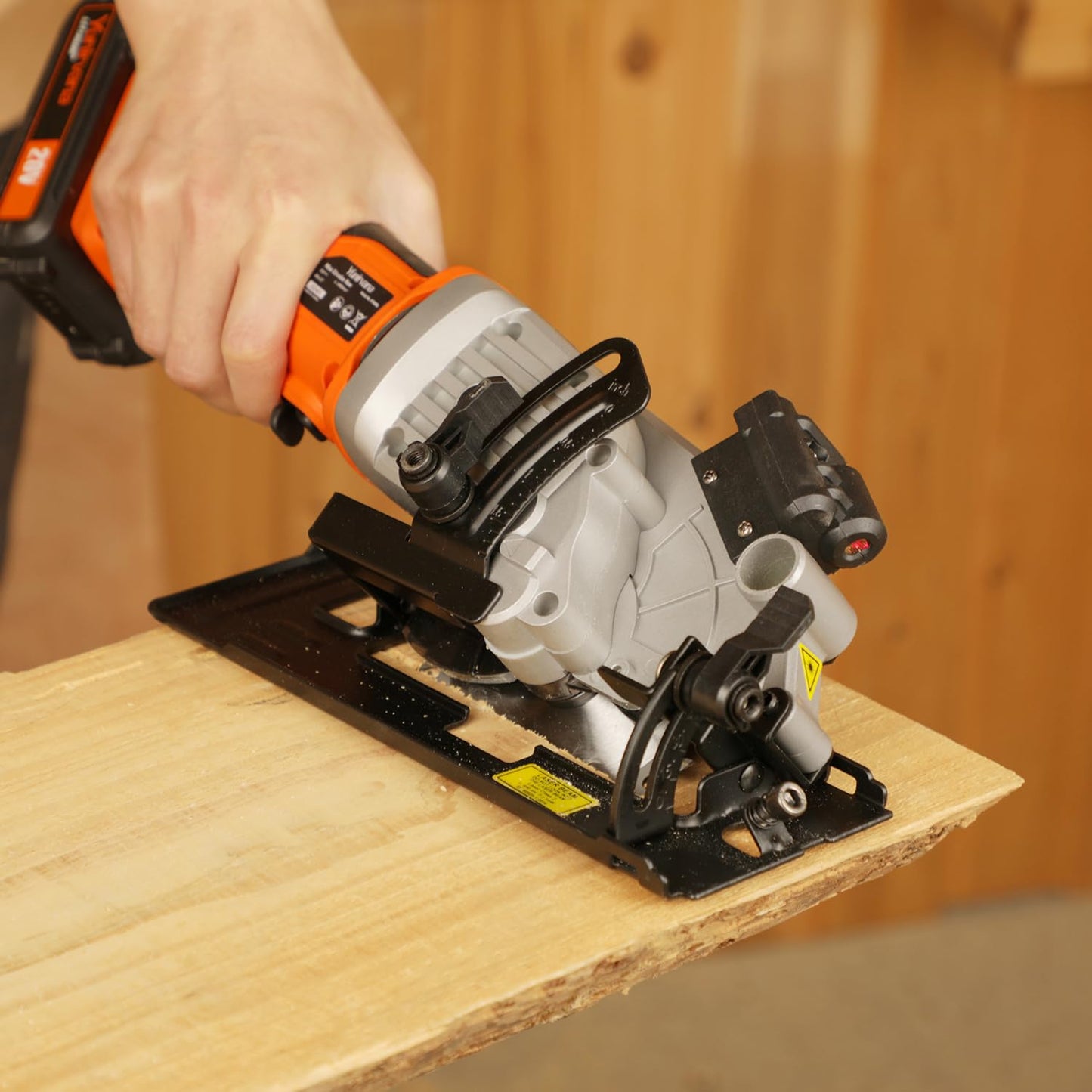 Yunirvana Mini Circular Saw, 20V 3400RPM Professional Cordless Circular Saw, Adjustable Angle and Depth,Max Cutting Depth 1-2/3"(90°), 1-1/8"(45°), Laser Guide, Rip Guide
