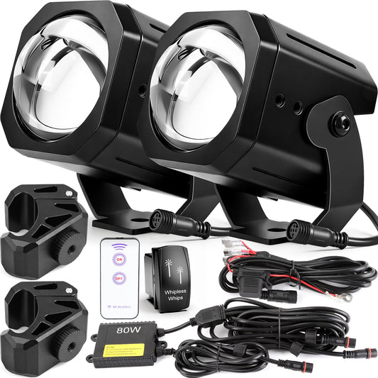 Drieaco 70mm RGBW Whipless LED Whip Lights for Side by Side with Rocker Switch & Remote & Pro-fit Roll Cage Mount, Alien Laser Antenna Light fit for UTV Can-Am Maverick Commander Polaris Ranger CFMOTO