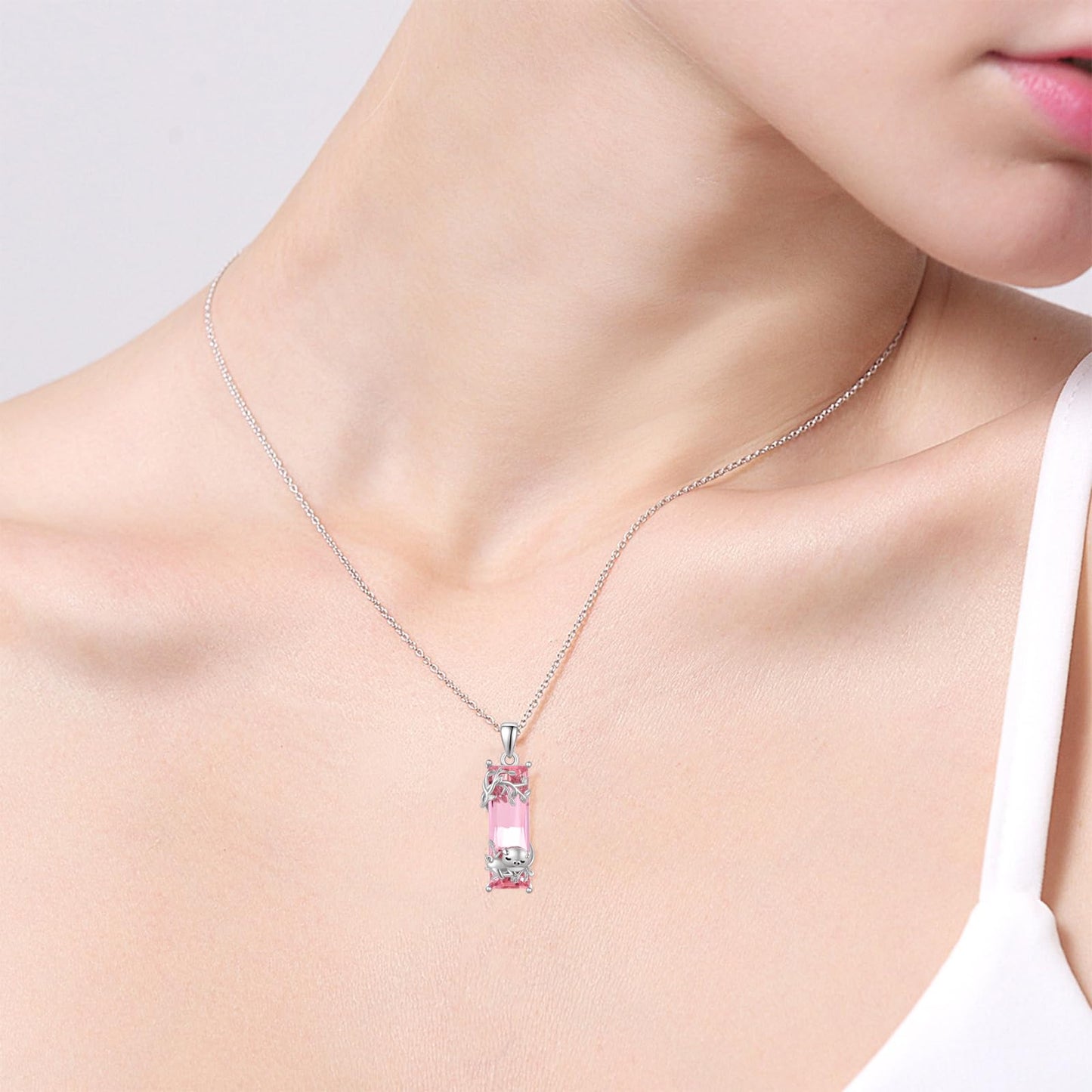 AENEAS Prime 2025 Pig Necklace Sterling Silver Pig Pendant Necklace Cute Animal Pink Crystal Jewelry Gifts for Her Wife Women