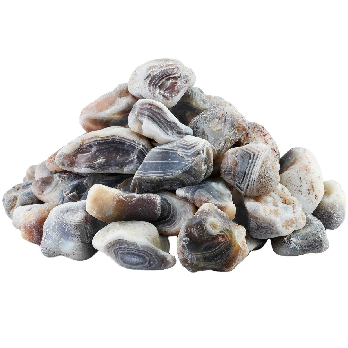 rockcloud 1 lb Natural Crystals Raw Rough Stones for Cabbing,Tumbling,Cutting,Lapidary,Polishing,Reiki Crytsal Healing,Striped Agate