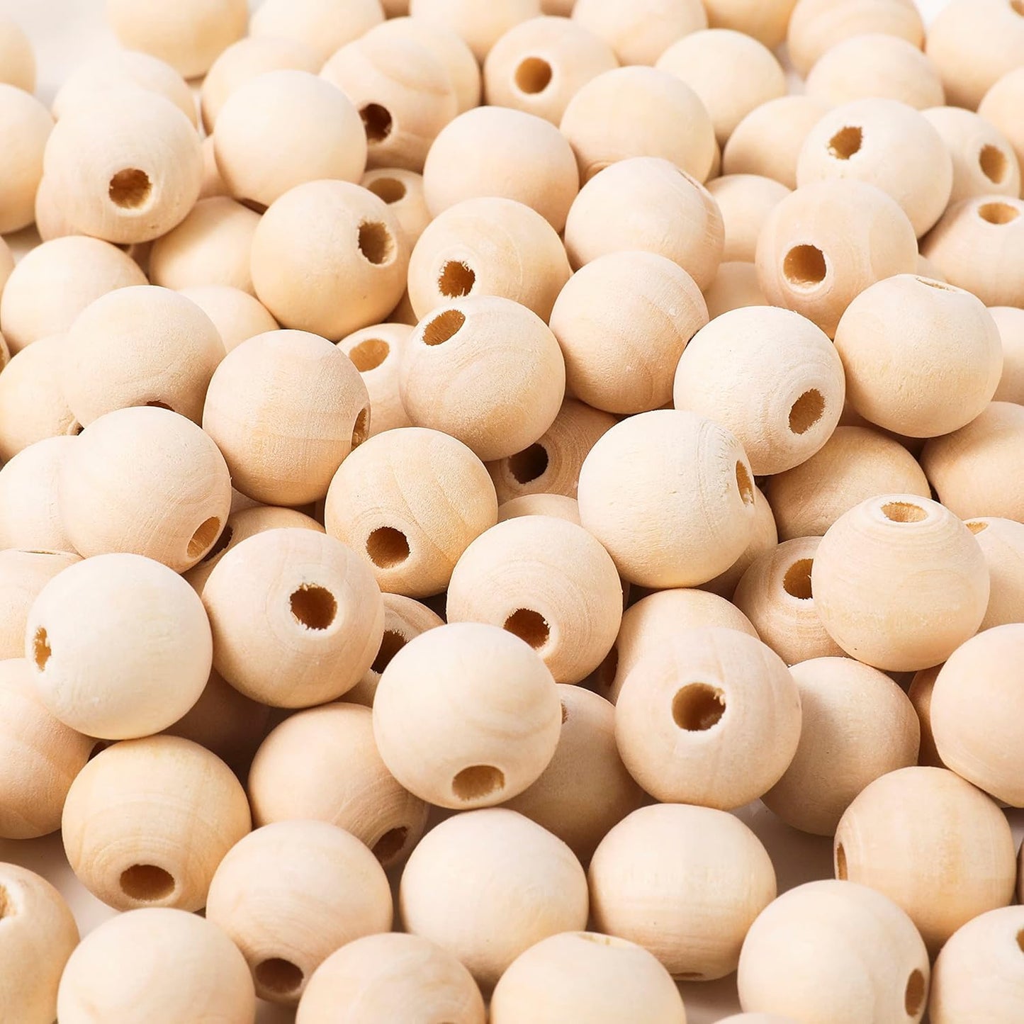 400pcs 16mm Wood Beads Natural Unfinished Round Wooden Loose Beads Wood Spacer Beads for Craft Making Decorations and DIY Crafts