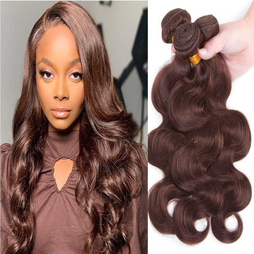 Condescension Human Hair Bundles 18 20 22 Inch Brown 4 Body Wave Bundles Human Hair Unprocessed Brazilian Virgin Hair for Black Women
