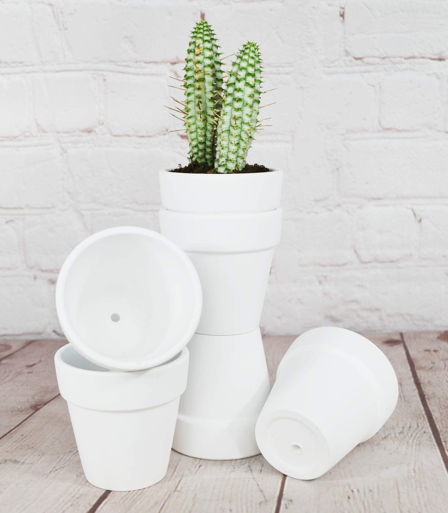 40 Pcs White Terracotta Pot - 2.5 Inch Mini Clay Pots with Drainage Holes Flower Nursery Terra Cotta Pots for Succulent Plants, Crafts, Wedding Baby Shower Favor