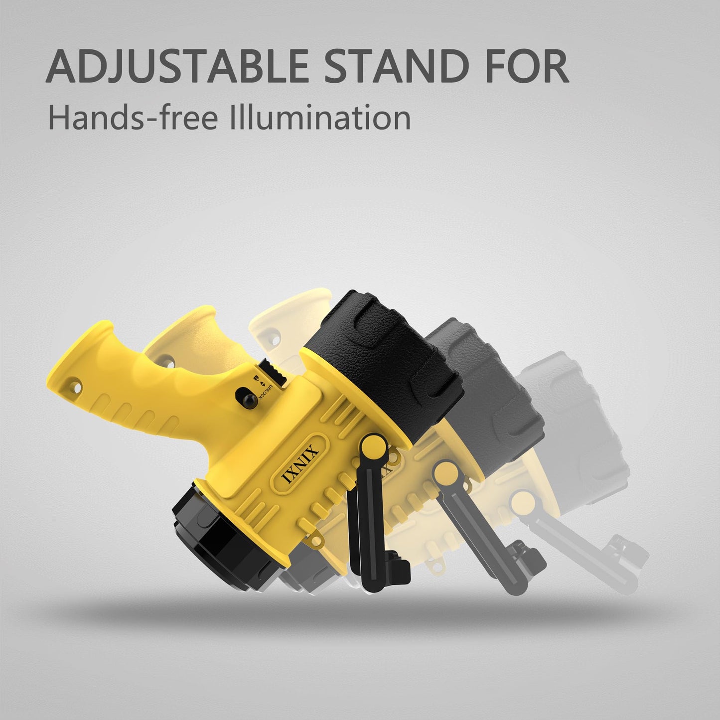 Rechargeable Spotlight Flashlight 200,000 Lumen LED, IP67 Waterproof 12 Hours Long Running Spot Light, Impact Resistant Handheld Spotlight with Detachable Red Lens