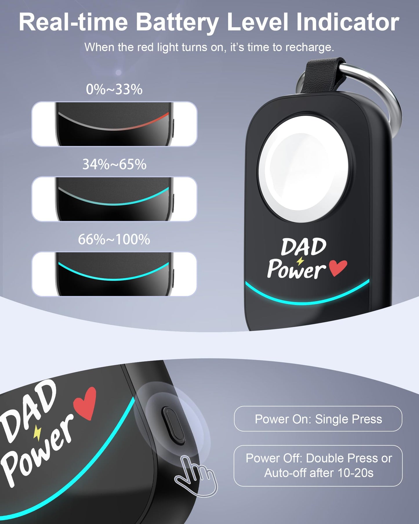Dad Gifts for Father Day Power - Portable Charger Keychain for Apple Watch Power Bank Dad Gifts, Magnetic Wireless Charging Compatible with iWatch, Travel Essential Gift for Men